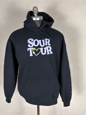 Olivia Rodrigo SOUR Tour Black Graphic Hoodie Official Concert Merch Size Large